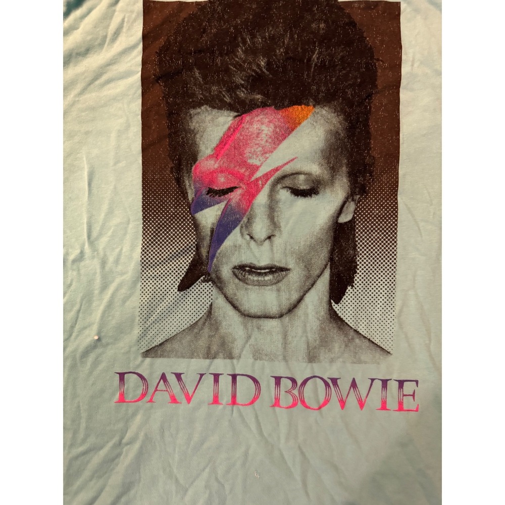 NWT David Bowie Aladdin Sane Graphic T-Shirt Adult Small Blue  Licensed - Picture 3 of 5